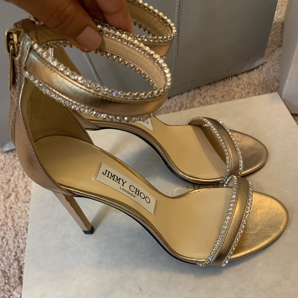 Like new Jimmy Choo Gold Heels - Picture 11 of 15